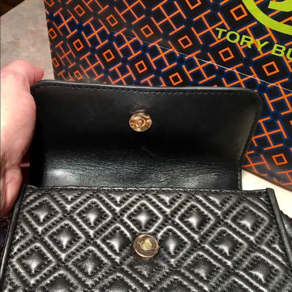 Tori Burch Black Quilted Leather Micro Crossbody - Picture 7 of 8